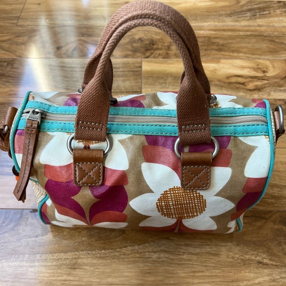 Fossil Handbags - Fossil Rachel Satchel Canvas Handbag Purse Floral Academic office career